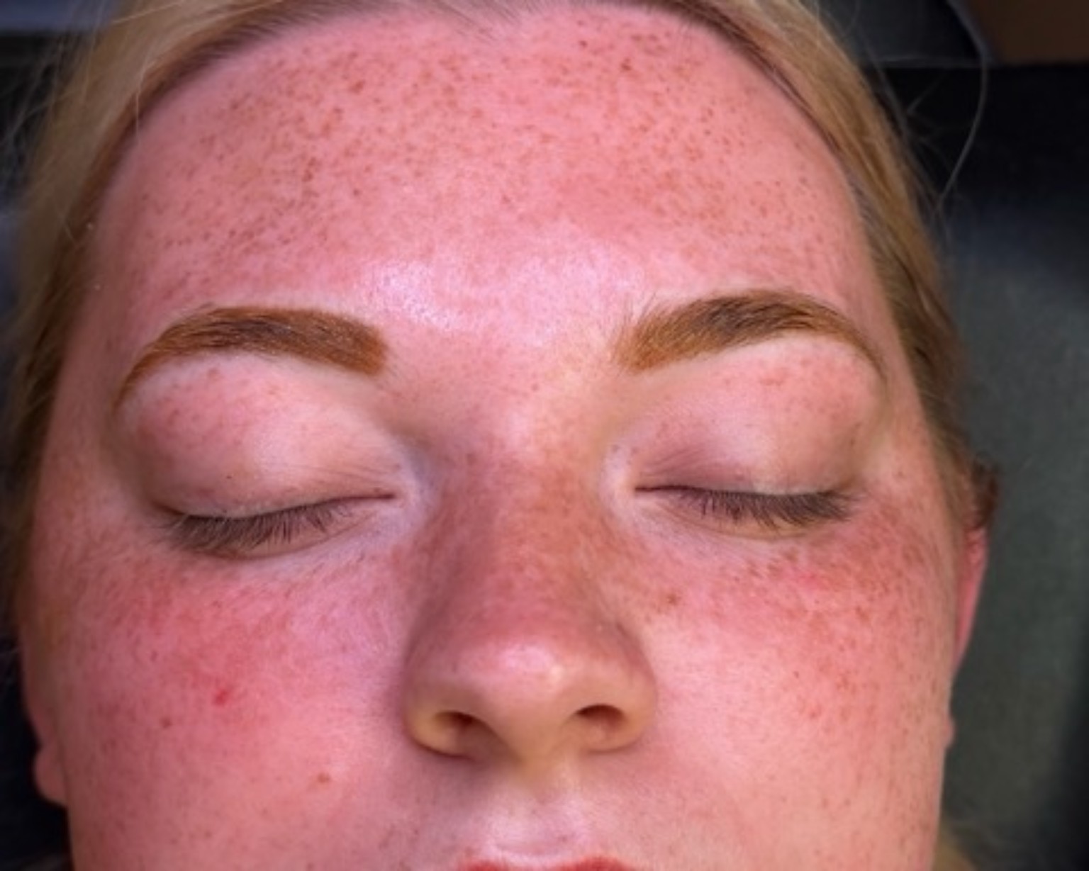 Brows after powder brow service