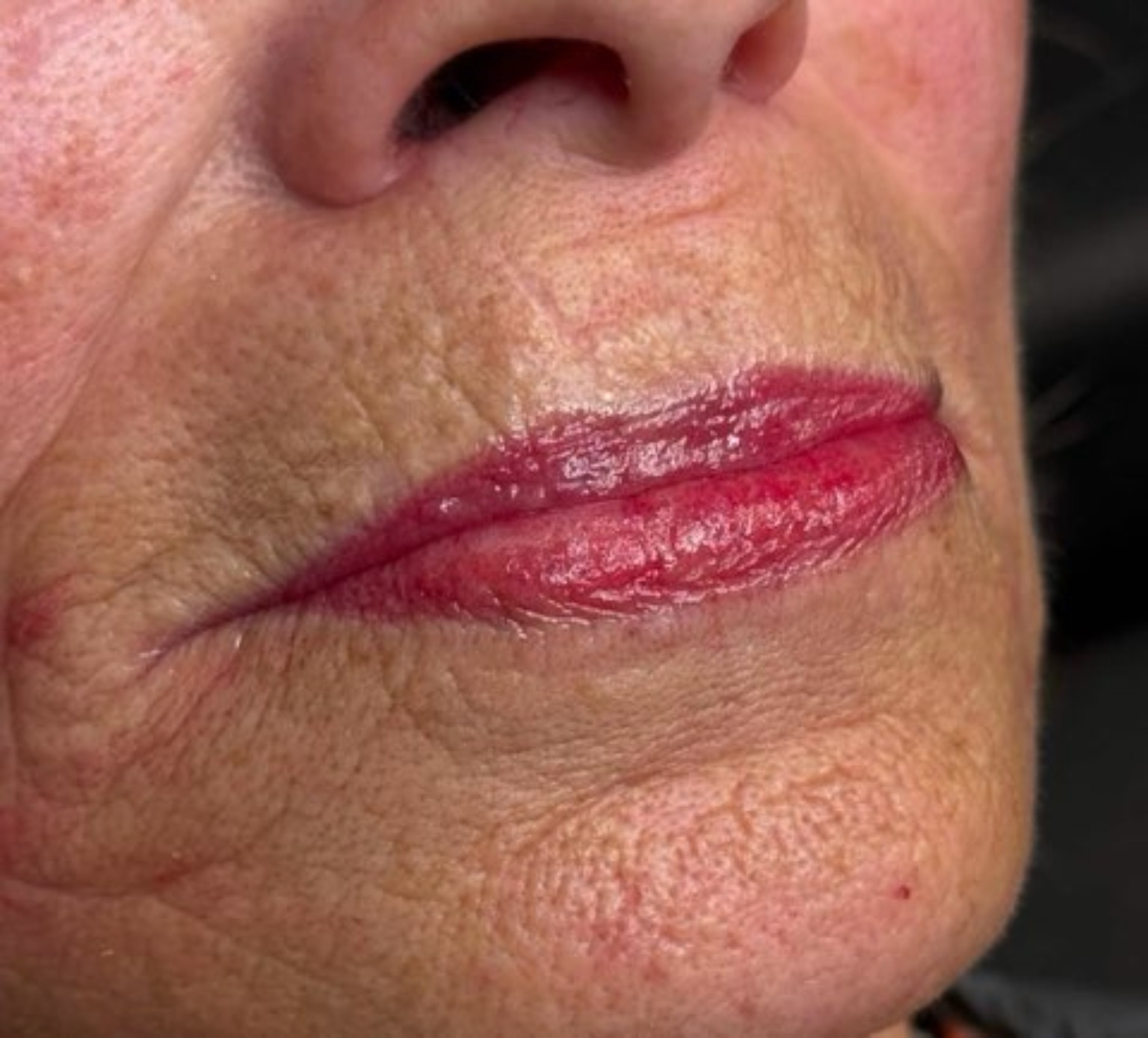 Lips after lip blushing